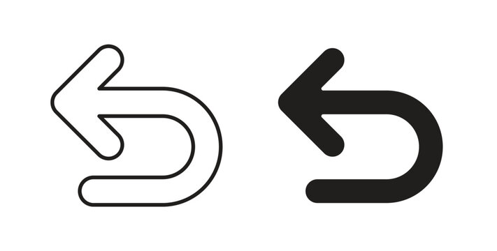 Undo icon in simple flat trend modern graphic design abstract logotype element