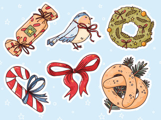 vector illustration winter holiday elements