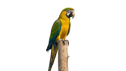 Obraz premium Isolated Blue and Gold Macaw on Perch