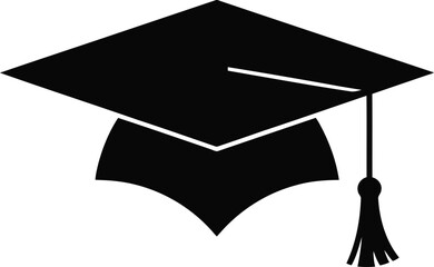 Black graduation cap silhouette with tassel