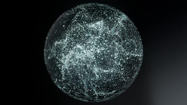 Snow and Stars Inside Glass Sphere &ndash; Particle Loop Animation