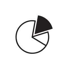Pie Chart with One Section Highlighted in Black on White Background for Data Visualization