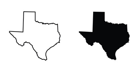 Texas icon. Line with editable stroke and flat for Web