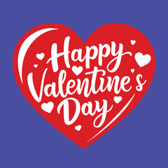 Happy Valentine's Day lettering on a red heart.