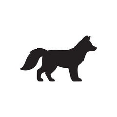 Fox silhouette vector flat design
