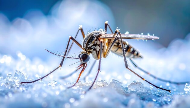 mosquito sucking blood extreme closeup
