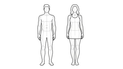 A set of people figures for design visualization, an auto cad drawing.