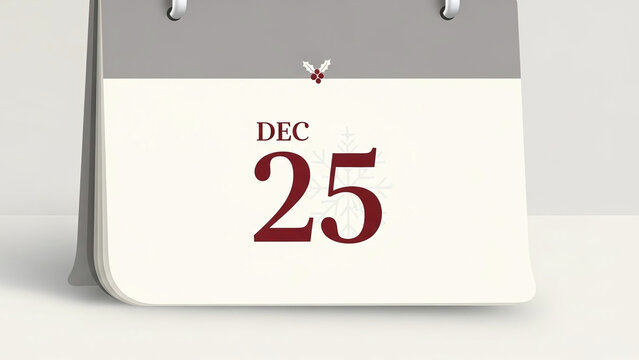 Calend&aacute;rio 25 Dez Flat  Flat Dec 25 Calendar