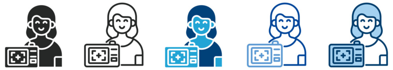 Video blogger icon set multi style icon set collection vector illustration