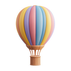 Obraz premium Colorful Hot Air Balloon Illustration. Adventure And Travel Concept Isolated On Transparent Background