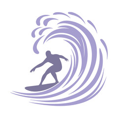Surfer Riding Ocean Wave