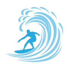 Fototapeta premium Surfer Riding a Wave