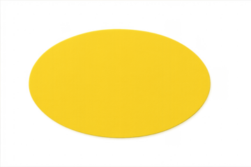 Yellow oval shape with paper texture on transparent background