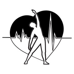 Fitness heart pulse icon