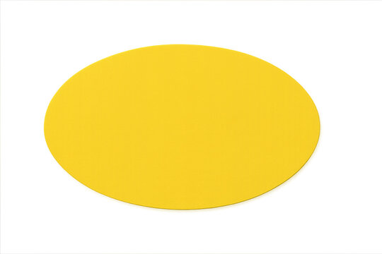 Yellow oval shape with paper texture on transparent background