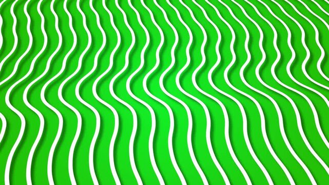 Seamless abstract green pattern with flowing lines and striped waves