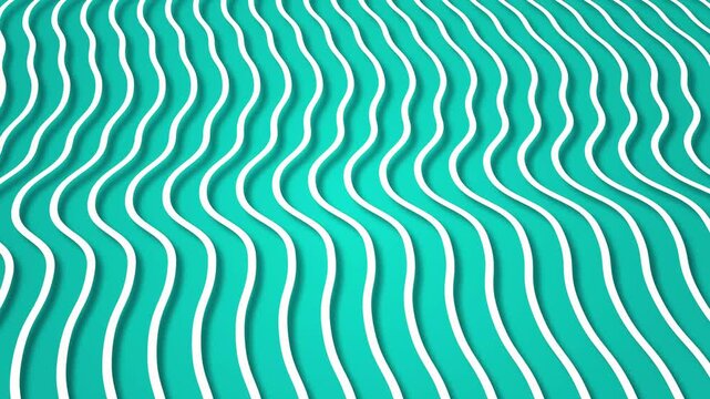 Blue seamless pattern with flowing wave lines and geometric curves