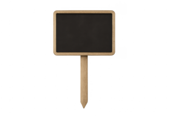 Blank chalkboard sign stick with transparent background