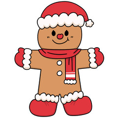 Cute Christmas Cookie Baking Cartoon - Line Color
