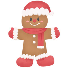 Cute Christmas Cookie Baking Cartoon - Watercolor