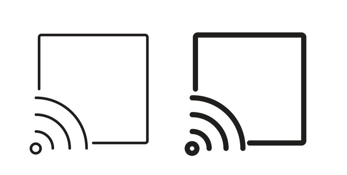 Screencast icon with glyph and line. black vector icons for Web UI