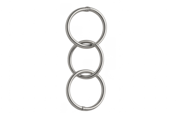 Silver metal rings interlocking forming a strong chain