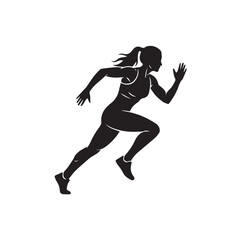 Running Woman Athlete Silhouette