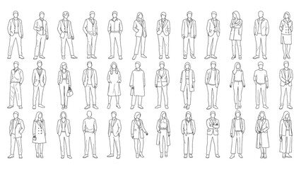 Set of 2D People Figures as an Auto Cad Drawing for Architectural Plans.
