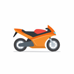 Vibrant Sport Motorcycle Illustration in Orange, Red and Gray Tones, Ideal for Transport and Leisure