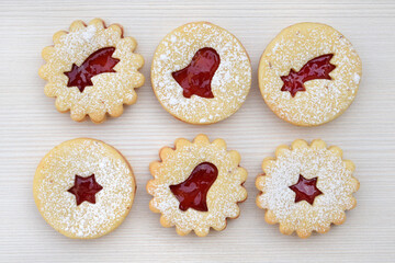 Homemade Linzer cookies. Christmas baking