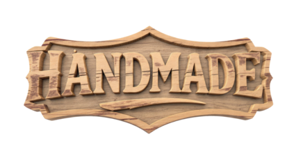 Handmade Wooden Sign Isolated