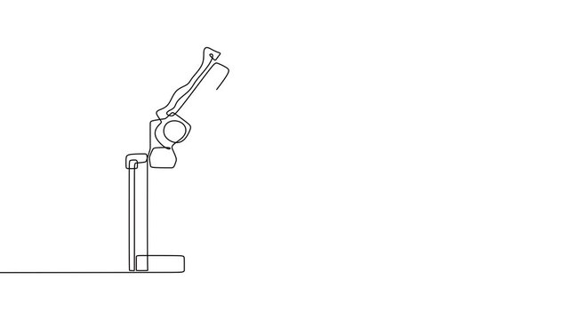 Continuous line art of industrial robots showcasing advanced manufacturing technology in vector format
