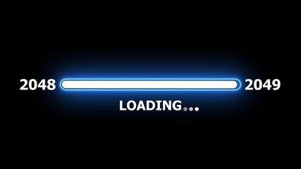 New year 2049 loading bar animation Year changing from 2048 to 2049.Loading bar from 2048 to 2049 new year transfer animation.Advance happy new year.