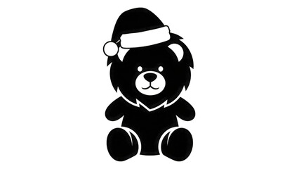 Naklejka premium Teddy bear wearing Santa hat isolated on a transparent background 1