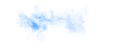 A translucent blue steam PNG effect with soft swirls and a diffuse smoke texture. Suitable for creating atmospheric fog effects, steam accents, clouds, and airy effects in design.