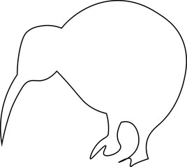 Continous line Kiwi bird. Minimal line kiwi art. Minimal line art of kiwi bird. 
