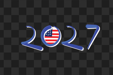 2027 Year with American Flag Element