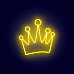  Neon vector illustration of a crown