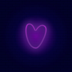 Neon vector illustration of a heart