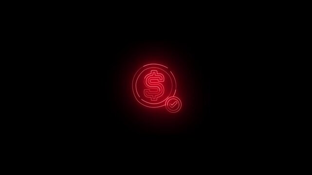 red neon dollar sign isolated on transparent background. dollar icon for your web site design, logo, app, UI. flat style. dollar symbol. us dollar sign.