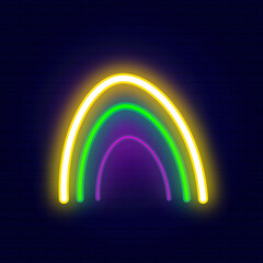 Neon vector illustration of a rainbow