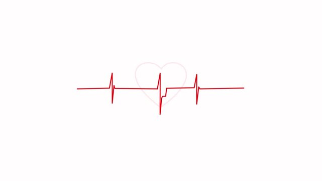 Red heartbeat line icon. illustration isolated on a white background.