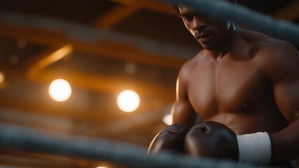 Inside a dimly lit boxing gym, fans cheer loudly for a hometown fighter, the sound echoing through the air thick with tension — pure grit, loyalty, and raw emotional power. cinematic color