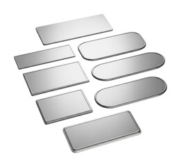 Stylish stainless steel trays kitchen product isolated on transparent background