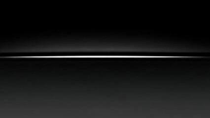 Minimalist abstract background featuring a bright horizontal line against a gradient of dark gray and black tones creating dramatic contrast