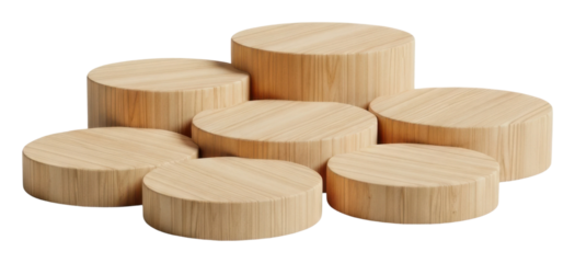 Crafting natural bamboo discs for diy projects home workshop creative isolated on transparent background