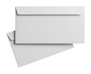 Mailing envelopes display office space product isolated on transparent background