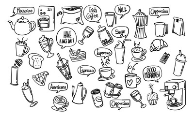 set of hand drawn icons
