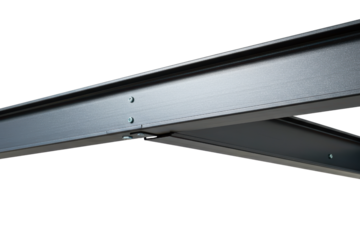 Grey structural steel beam connection construction detail on a transparent background