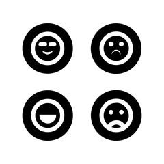 Four different emotion icons in a grid happy sad neutral and confused